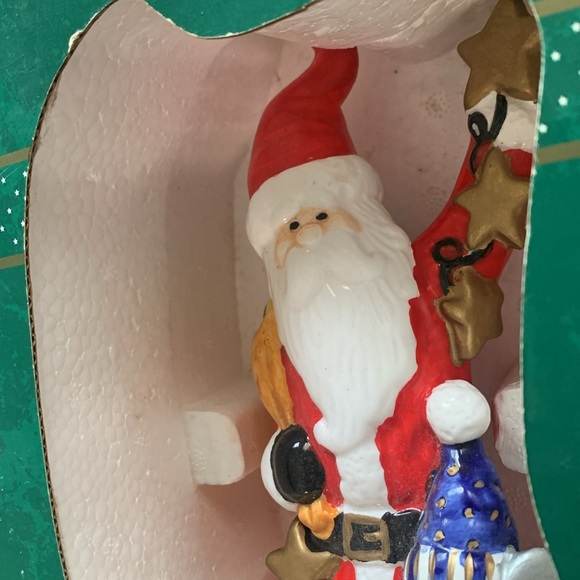 Vintage NEW in Box Kmart Trim A Home Dolomite Figurine Christmas Santa & Snowman - Picture 2 of 5
